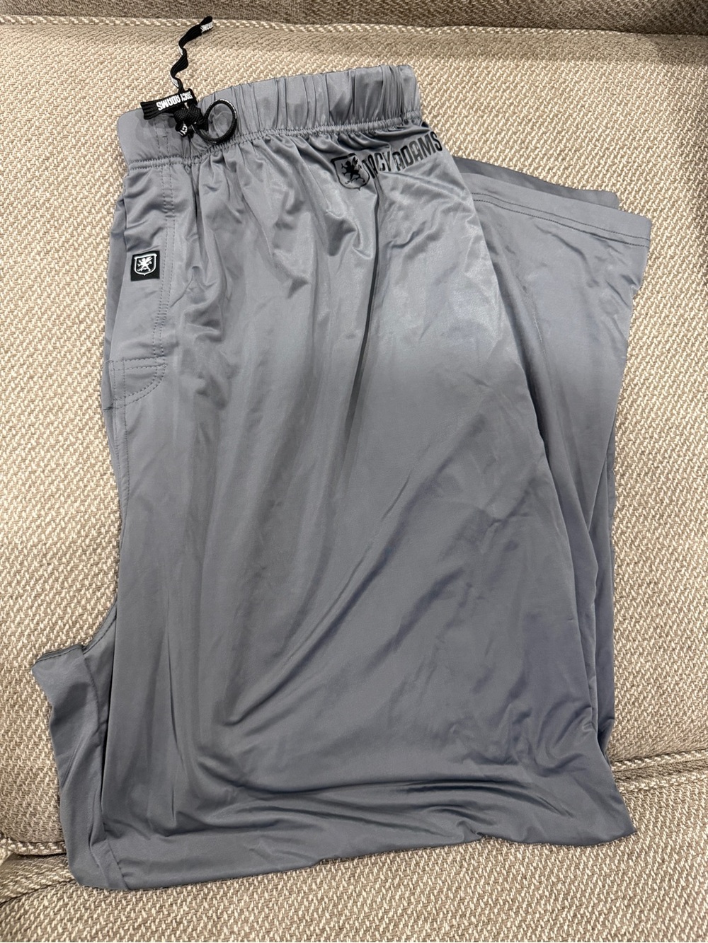3XL Mens Sleep Pants Gray Stacy Adam’s Drawstring Button Fly Pockets Silky